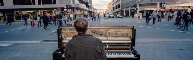 piano busker in Adelaide